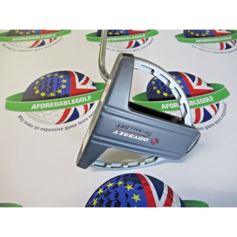 Used Odyssey White Steel Tri-Ball Srt 35 Putter Super Stroke Traxion Wrist Lock