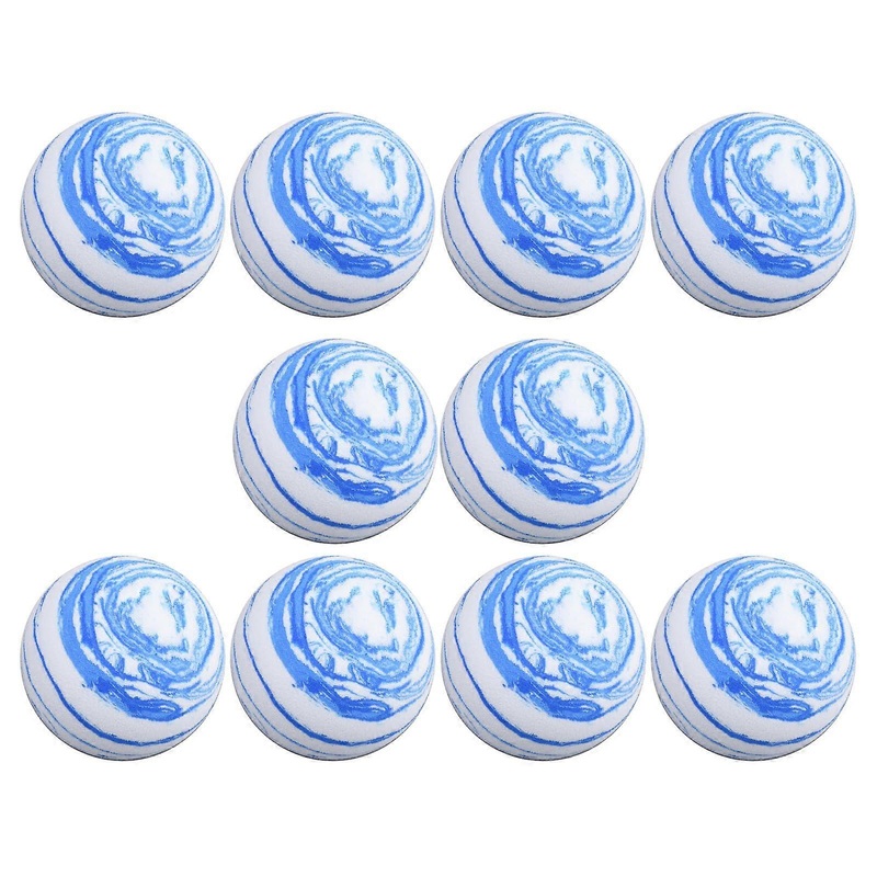 10 Pcs Soft EVA Elasticity Golf Balls for Indoor/Outdoor Practice, Sponge Practice Golf Balls, Garden Training Balls, Blue and White
