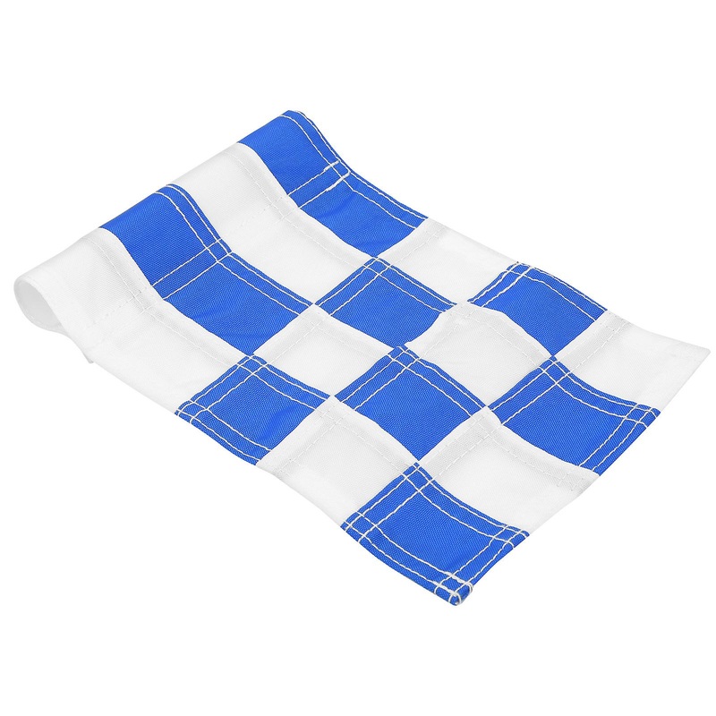 Checkered Golf Hole Pole Cup Flags Golf Backyard Practice Putting Green Flags FlagsticksBlue Grids