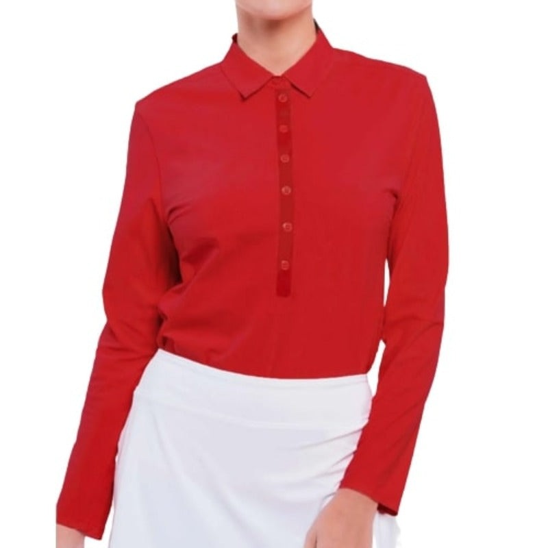 Foray Golf Core L/S Polo – Rosso Red