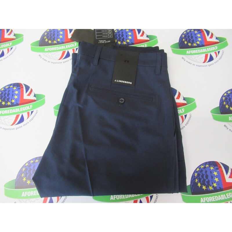 J.Lindeberg Ellott Micro High Stretch Trousers Navy Waist 38 Leg 32