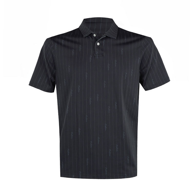 MALBON GOLF Evergreen Performance Pique Men’s Polo (Black)