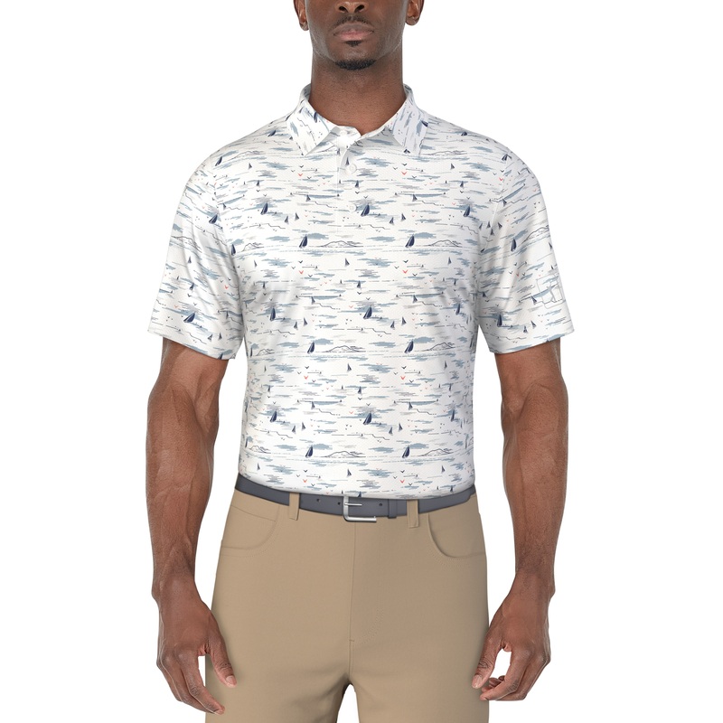 Men’s Nautical Print Polo|White|Navy|Peacoat-ZZ|Bright White-ZZ|Bright White-BE|XS|S|M|L|XL|XXL|XXXL