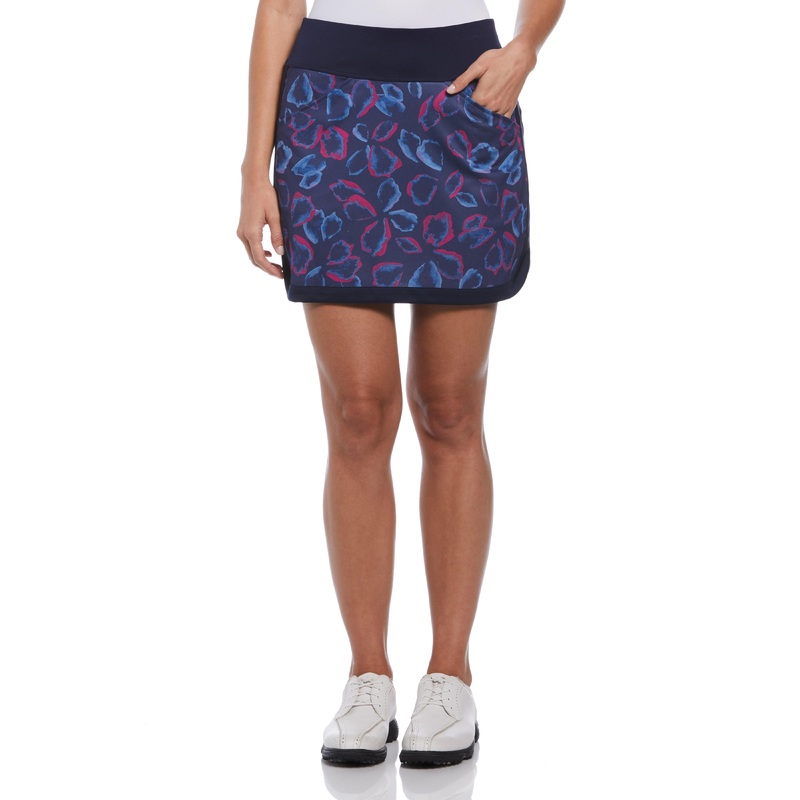 Women’s Petal Print Golf Skort with Side Curved Hem