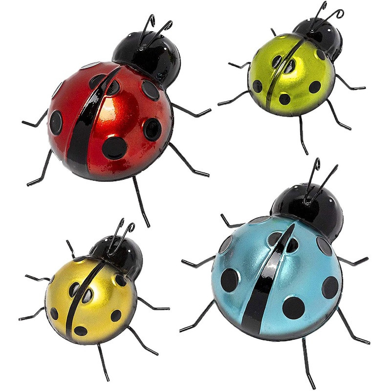 4pcs Garden Beetle Art Outdoor Garden Backyard Metal Animal Decoration Gift