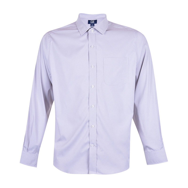 CUTTER & BUCK Versatech Geo Dobby Men’s Longsleeve Shirt (White/Black)