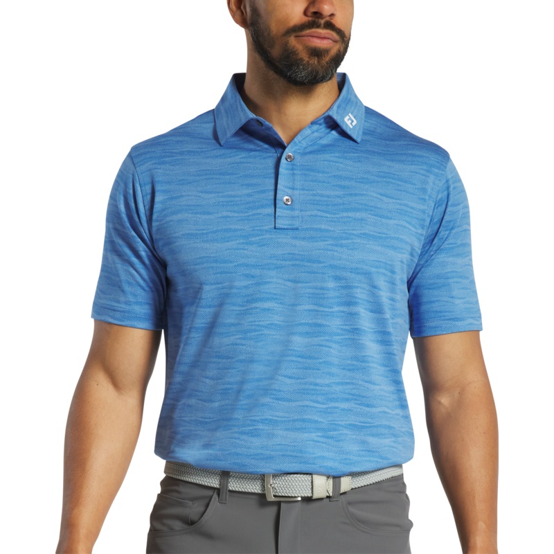 Jacquard Wave Self Collar – Blue