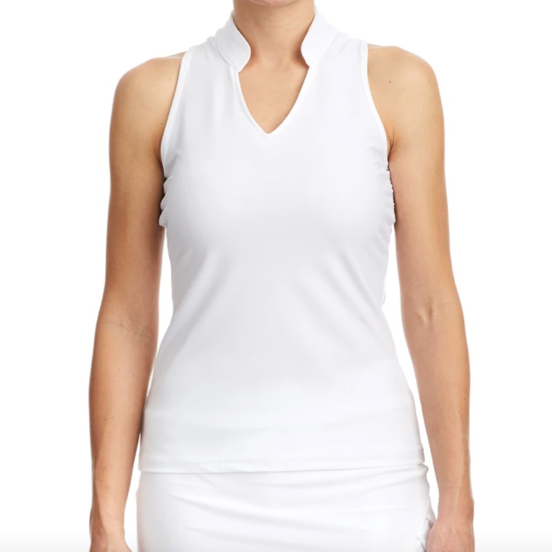 Tzu Tzu Tabitha S/L Mock Neck Top – White
