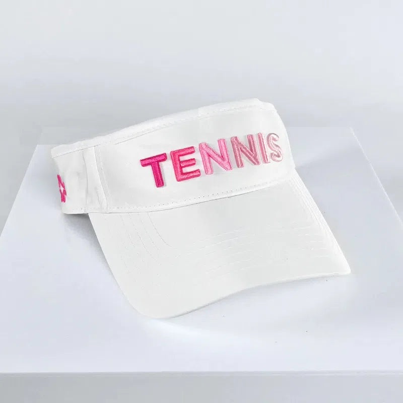 Vimhue Tennis Puff Ombre Visor – White/Pink