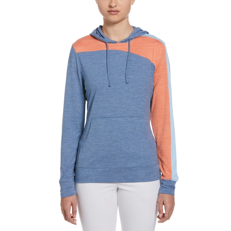 Women’s Asymmetrical Color Blocked Golf Hoodie with Pockets