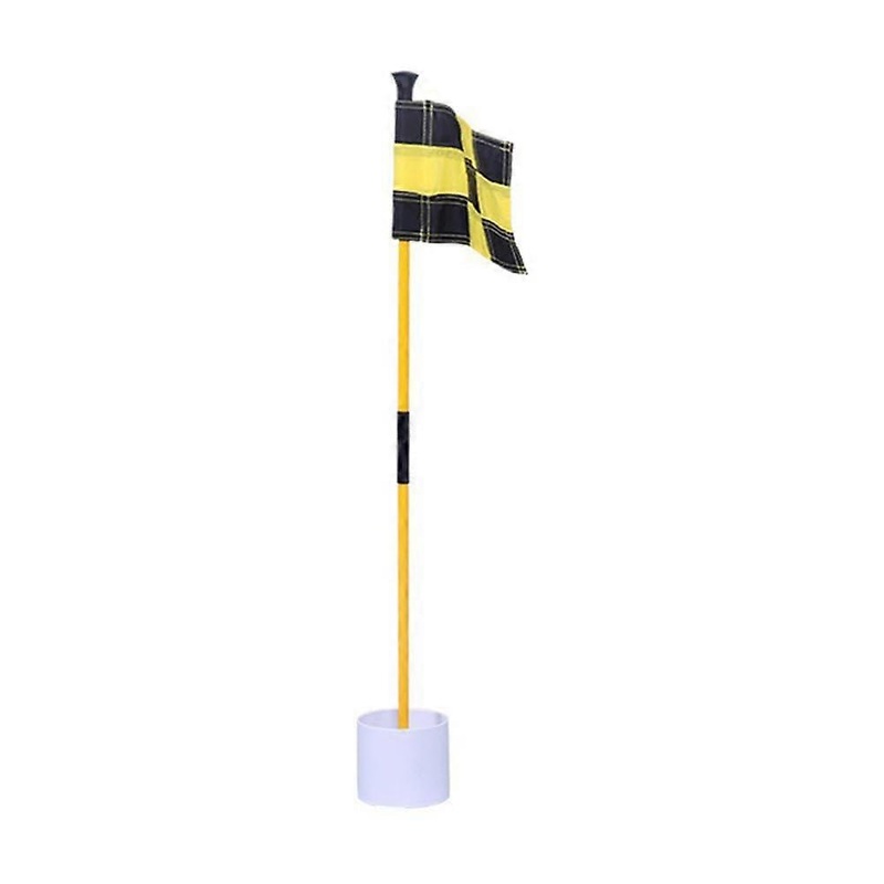Black and Yellow Golf Green Flag Colorful TwoSection Checkered Flagpole for Green Target Hole Cup Golf Supplies