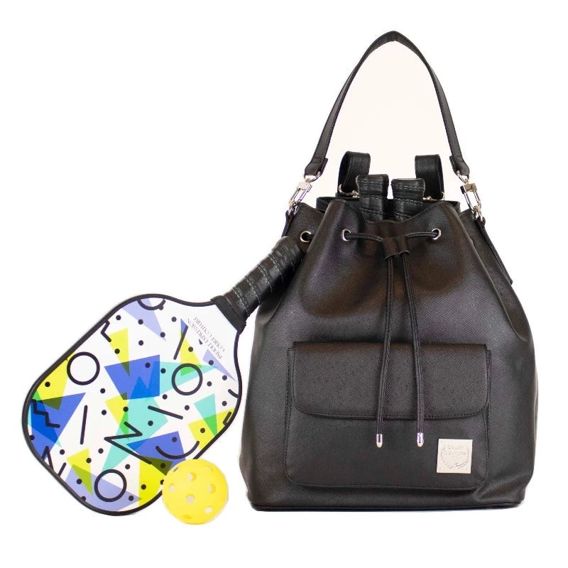 Court Couture Pickleball Bucket Bag – Black