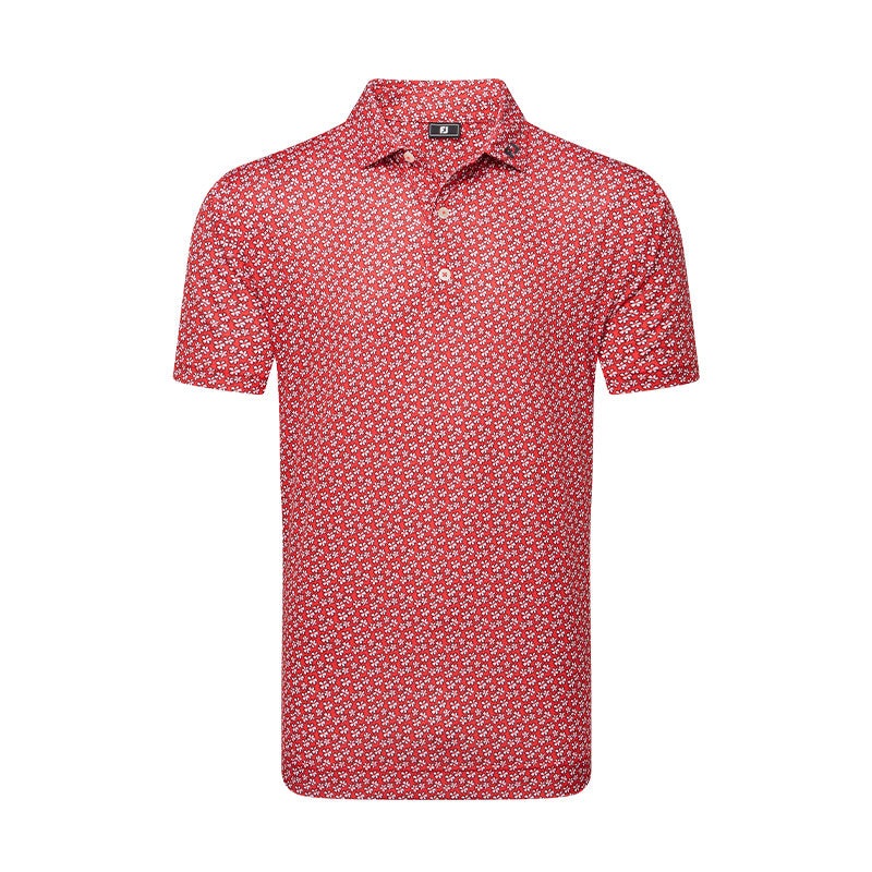 FOOTJOY Floral Sketch Lisle Men’s Polo (Red)