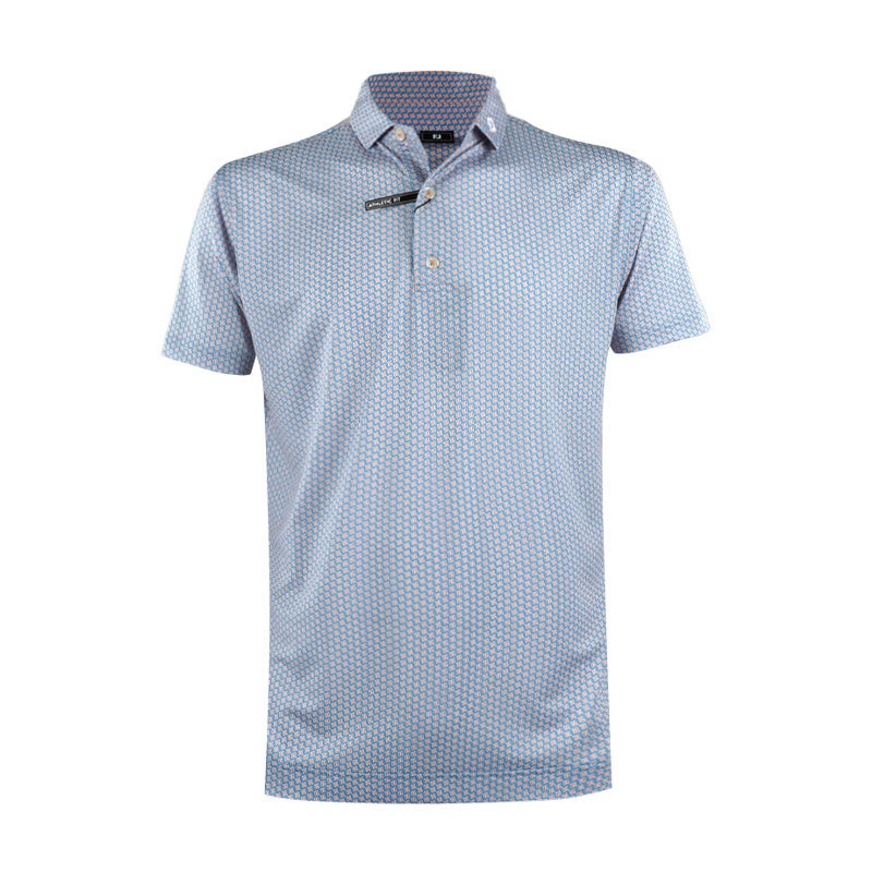 FOOTJOY Houndstooth Geo Lisle Men’s Polo (Blue)