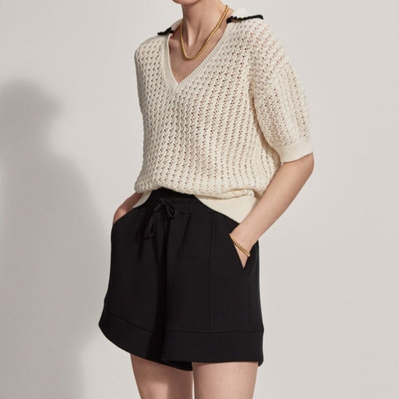 Varley Monte V-Neck Polo – Ivory