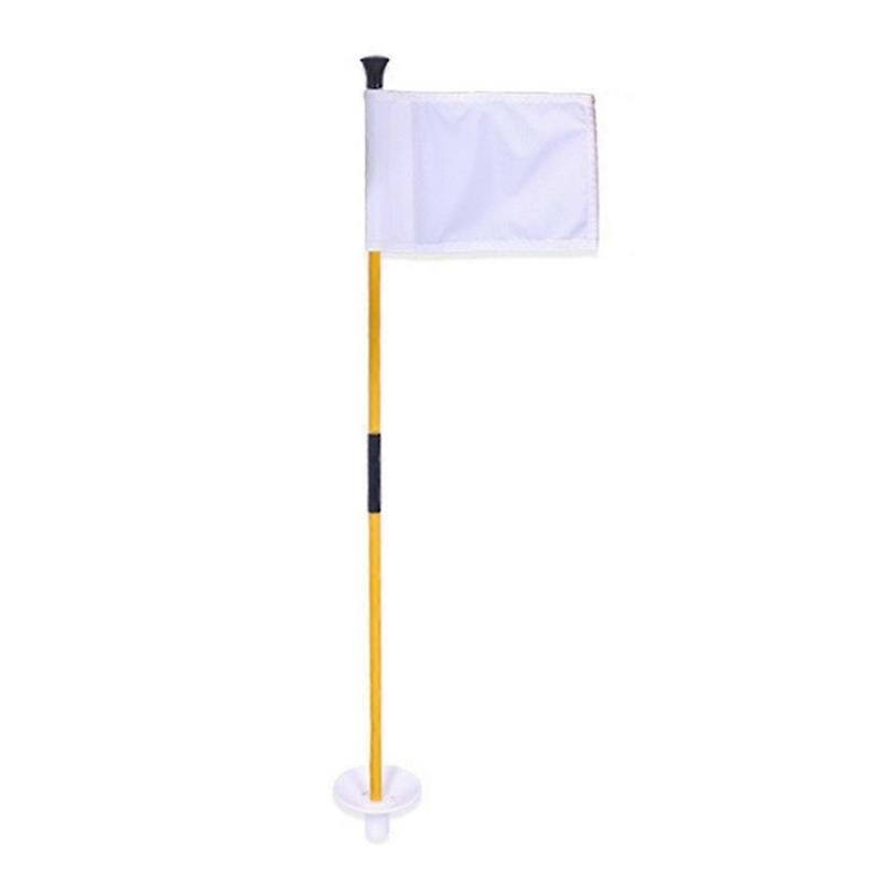 White Golf Flags with Green Design & Two-Section Flagpole: Portable & Convenient Target Flag Hole Cup for Green Flag Lovers
