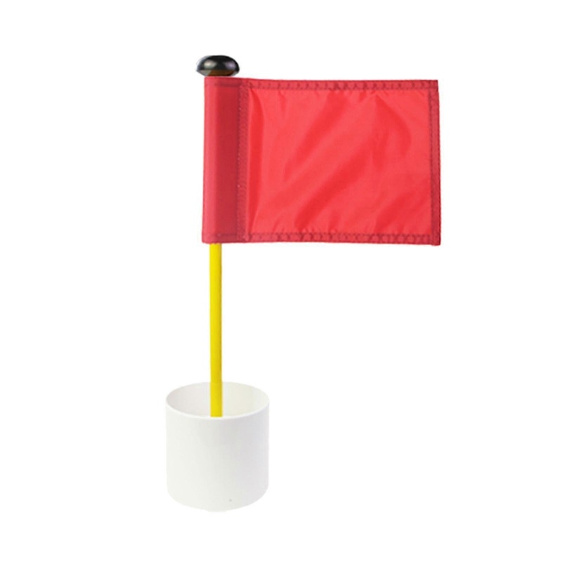 Backyard Practice Golf Hole Pole Flag Cup Stick Folding Putting Flagstick White Red