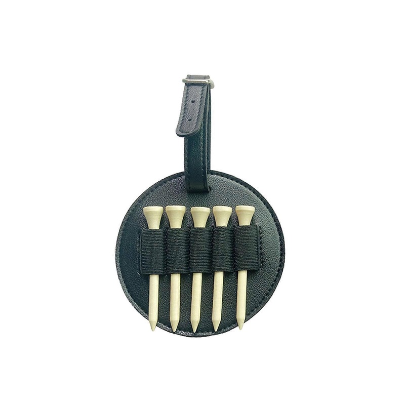 Golf Tees Pouch Bag Faux Leather Waist Hanging Golf Spike Storage Lightweight Portable Outdoor Golf Tee Pocket with Lanyard Buckle