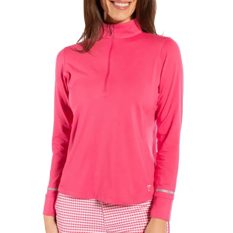Golftini Fabulous L/S Mock Polo – Hot Pink
