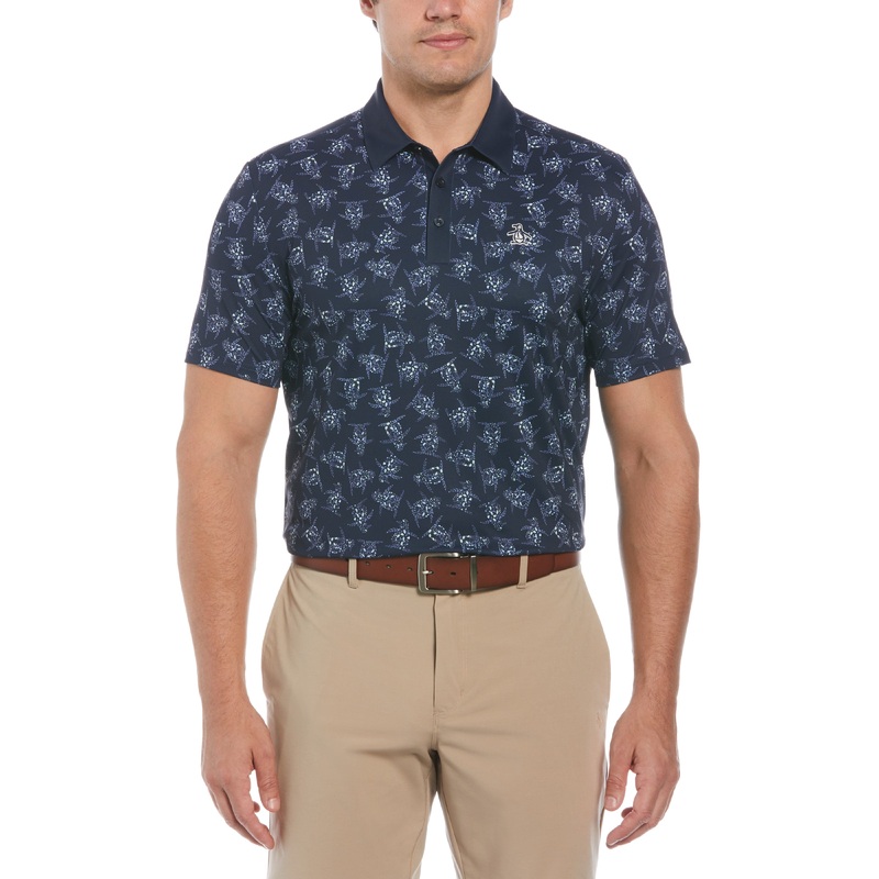 Men’s 60s Floral Pete Print Short Sleeve Golf Polo Shirt