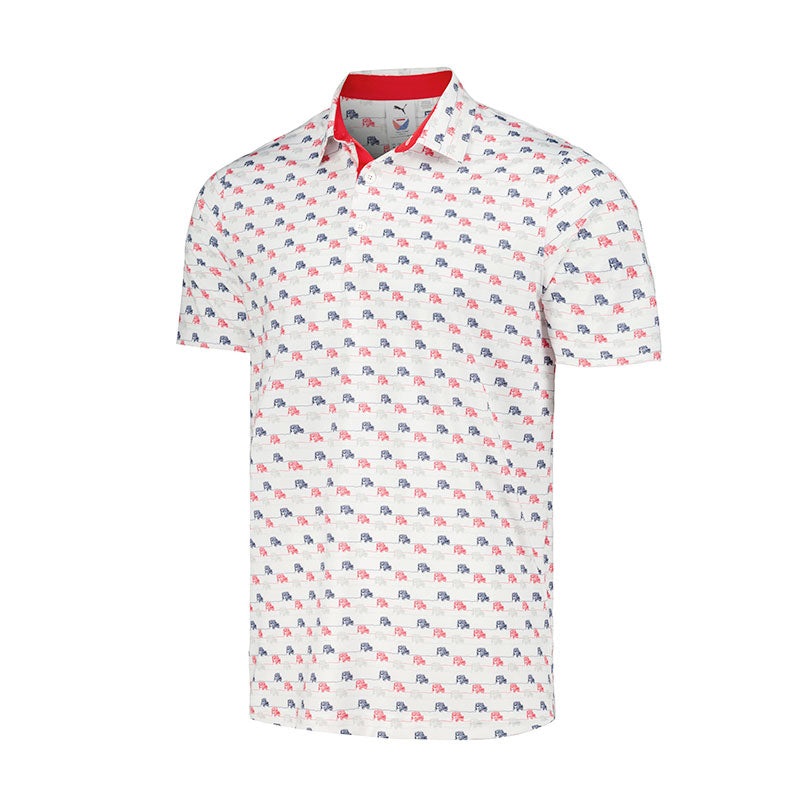 PUMA Volition 4×4 Drive Men’s Polo (White/Red)