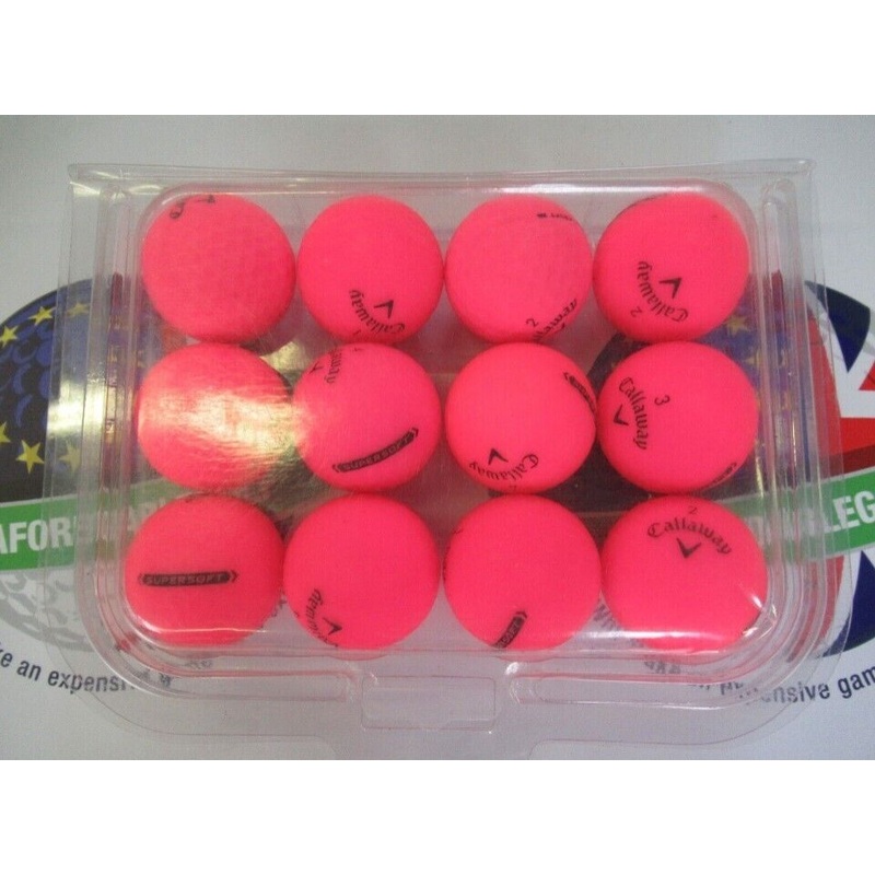12 Callaway Supersoft Pink Matte Golf Balls Pearl/Pearl 1 Grade