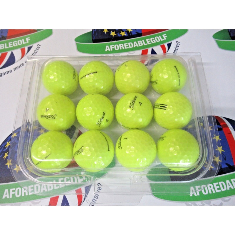 12 Titleist Avx Optic Yellow Golf Balls Pearl/Pearl 1 Grade