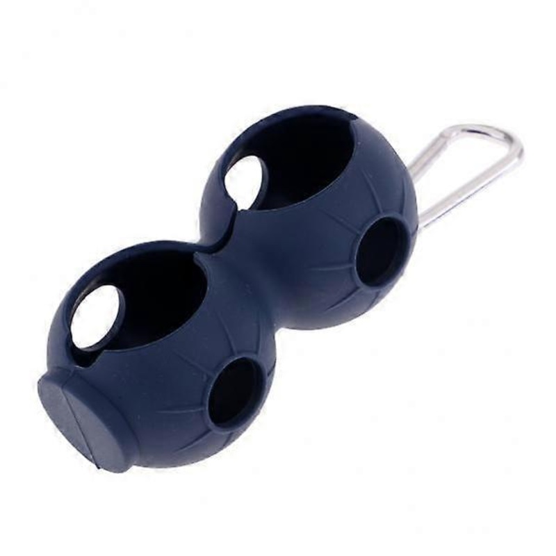 2xDurable Golf Ball Holder Carrier with Snap Clip for 2 Golf Balls Deep Blue