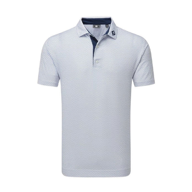 FOOTJOY Deco Diamond Print Lisle Men’s Polo (White)