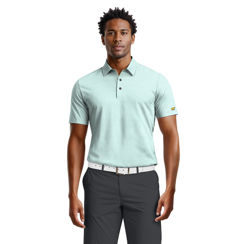 Men’s Geo Print Polo|Aruba Blue|S|M|L|XL|XXL|XXXL