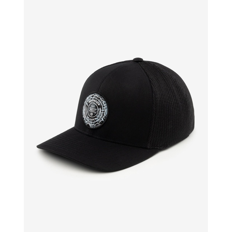 Patch Floral Snapback Hat – Black