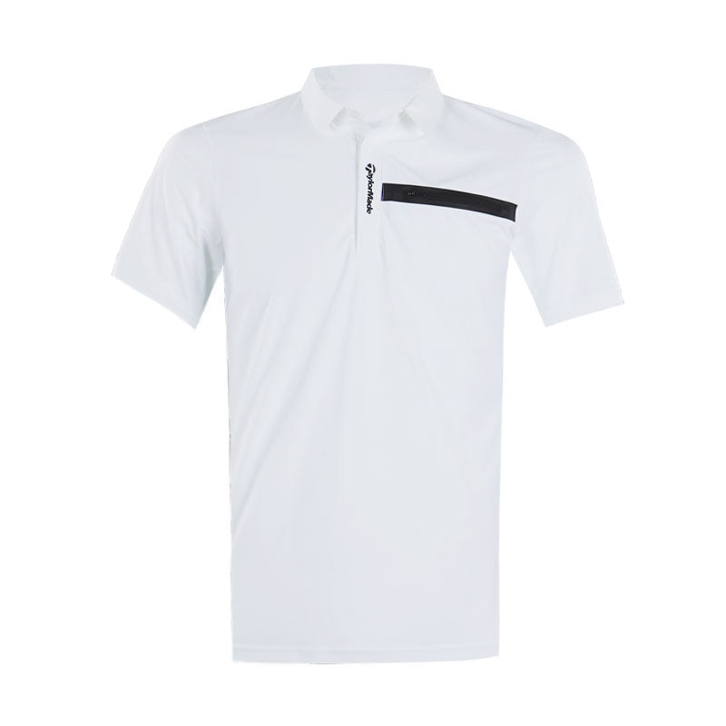 TAYLORMADE Edgy Block Men’s Polo (White)