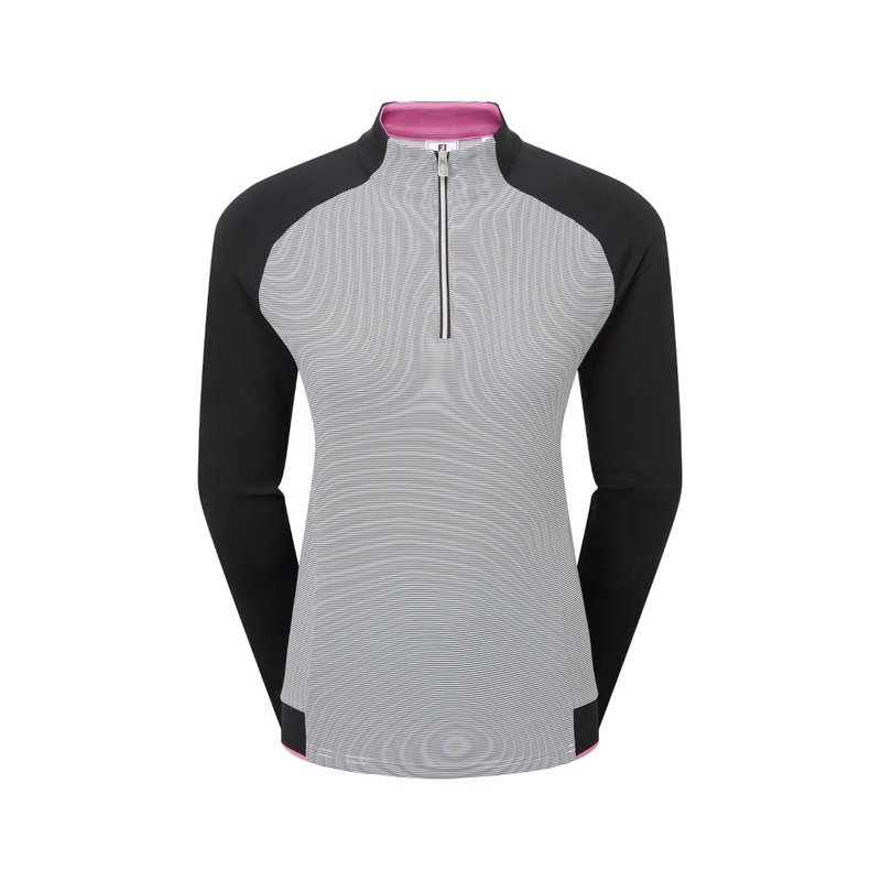 Women’s 1/4 Zip Midlayer|Black/White|XS|S|M|L