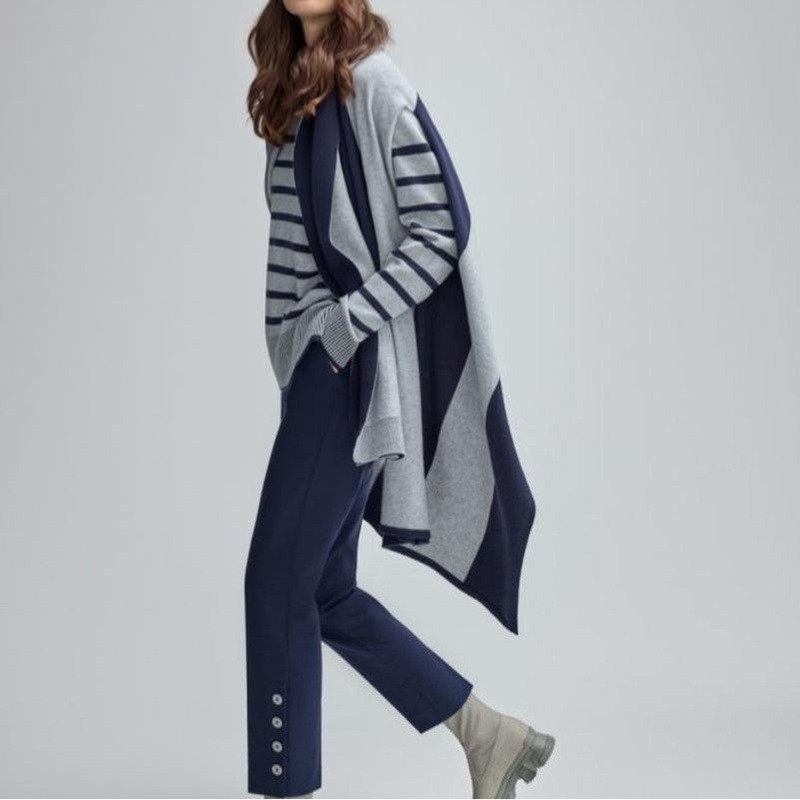Atelier by Lyse Spenard Vest/Wrap – Navy/Grey