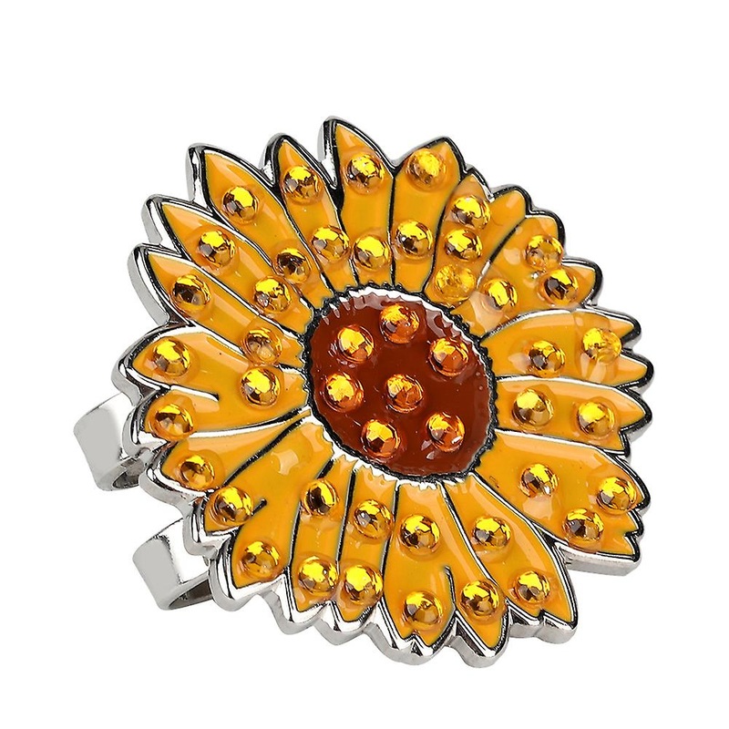 Durable Outdoor Metal Magnetic Golf Ball Mark with Hat Clip Golfer Accessory(chrysanthemum) Golf Marker