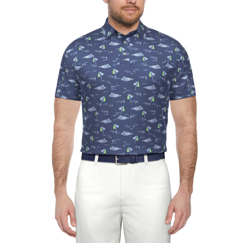 Men’s Beach Print Performance Golf Polo