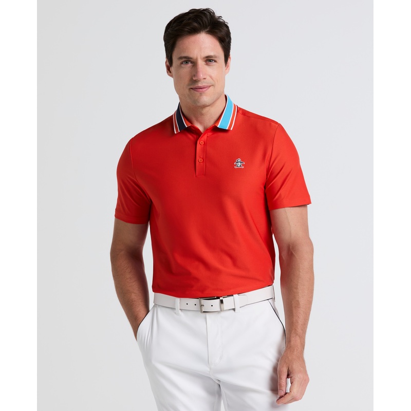 Men’s Earl Golf Polo Shirt|Red Clay|White|S|M|L|XL|XXL