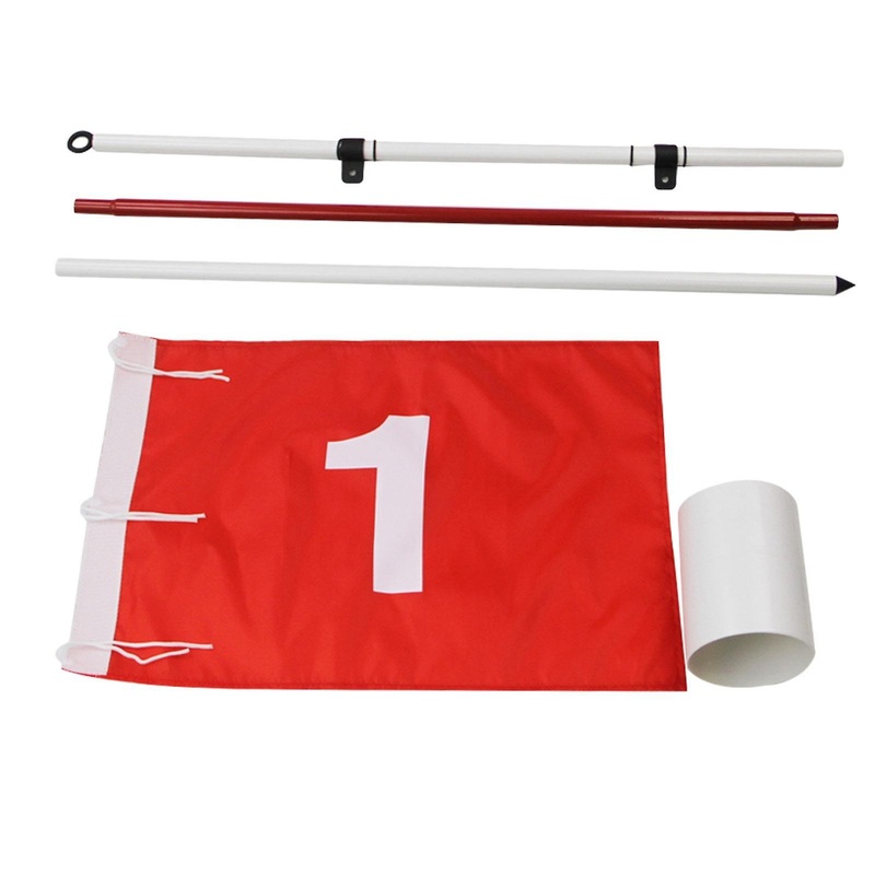 Portable Golf Flagsticks Hole Cup Putting Green Flag Golf Pin Flags for Yard