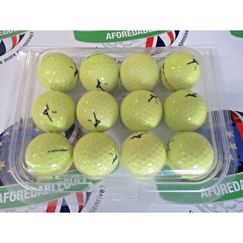 12 Mizuno Rb566 Optic Yellow Golf Balls Pearl/Pearl 1 Grade