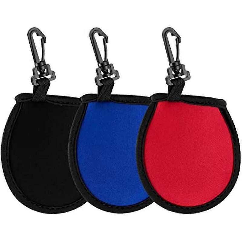 3PCS Golf Ball Washer Pocket Pouch Golf Ball Cleaner Pouch Pocket Ball Washer with Clip Golf Ball Cleaner Bag Accessory for Cleaning Golf Balls