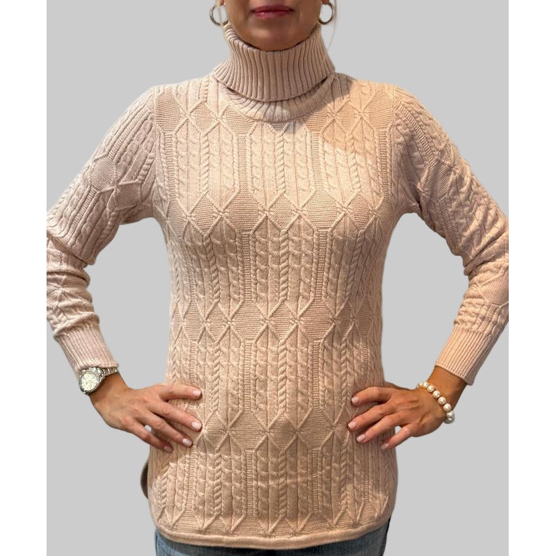 Atelier by Lyse Spenard Cowl Neck Sweater – Rose