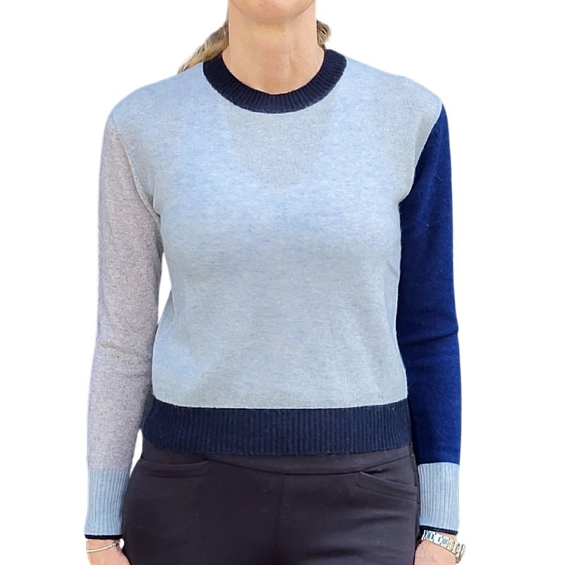 Brodie Colourblock Crew Sweat – Blue Mist/Grey