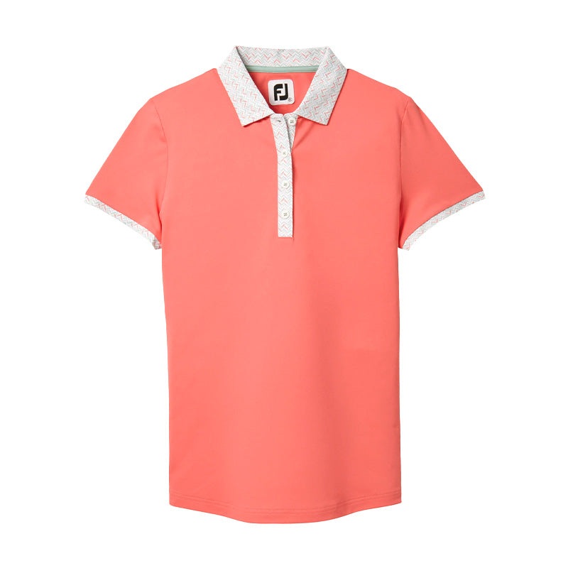 FOOTJOY Print Trim Women’s Polo (Peach)