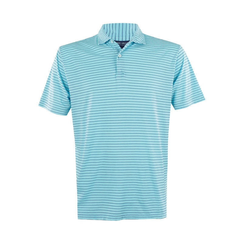 PETER MILLAR Journeyman Stripe Men’s Polo (Blue Spruce)