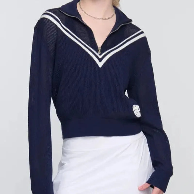 Pickletini Karla Sweater – Navy/White