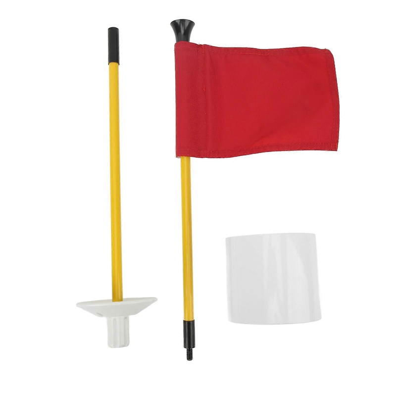 2024Golf Pin Flag Hole Cup Set for Mini Putting Green Flagstick Yard Practice Supplies Portable 2 Section Detachable Red