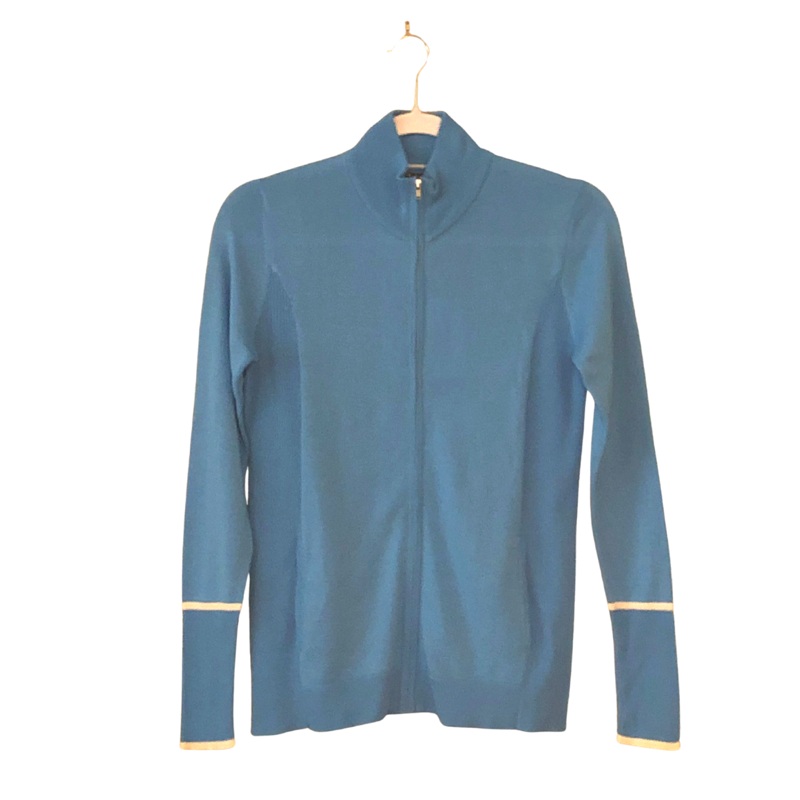 Alashan Cashmere Zip Mock – Cerulean Blue