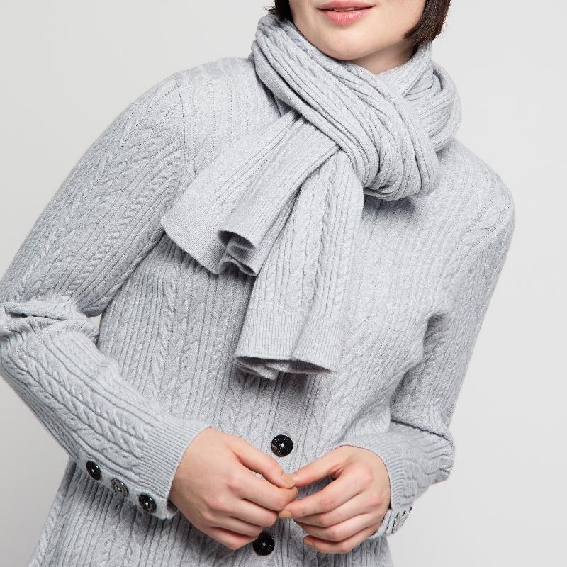 Atelier by Lyse Spenard Cable Knit Scarf – Grey