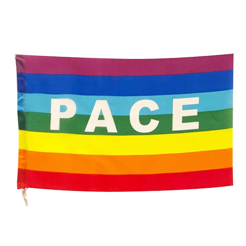 Colorful Peace Flag Polyester, 90 x 145 cm Pacifist Flag, Peace Banner for Garden, Balcony, Outdoor