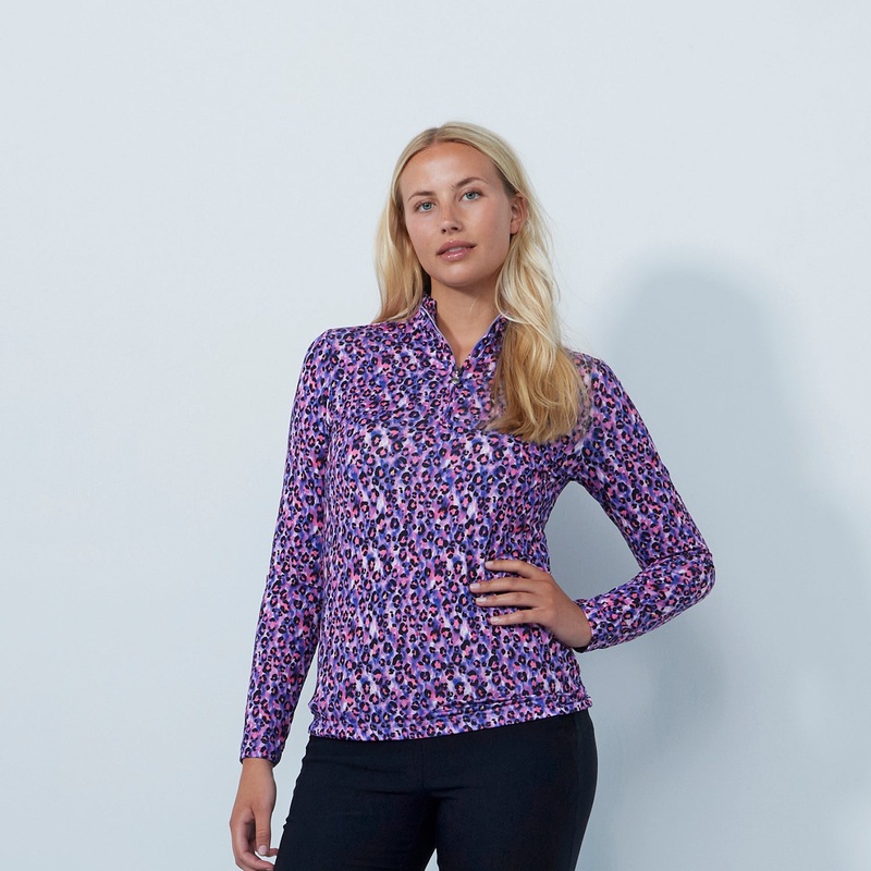 Daily Sports Ladies Long Sleeve Top in Bright Leopard Print – Last One Large Only Left